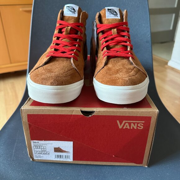 NEW Vans Sk8-Hi Suede Shoe  - Glazed Ginger Brown - Men's 12 - Picture 9 of 12